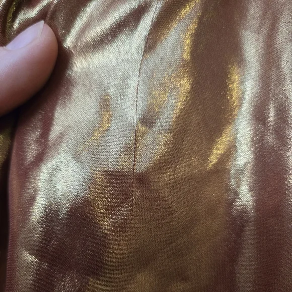 Anthropologie Copper Bronze Metallic Foil Blouse Size M - Picture 11 of 12